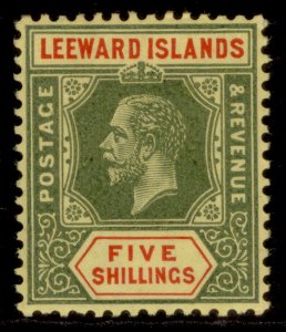 LEEWARD ISLANDS GV SG57, 5s green & red/yellow, NH MINT. Cat £65.