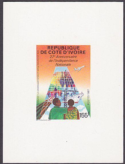 IVORY COAST 1987 27th Anniv Independence Die Proof on card.................87357