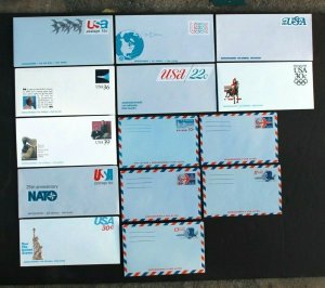 US Stamp Collection Postal Stationary MINT Letter Sheets / Aerogrammes Lot of 14