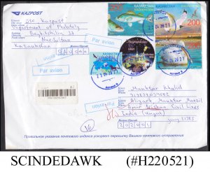 KAZAKHSTAN - 2021 AIR MAIL ENVELOPE TO ALIGARH WITH 5 STAMPS