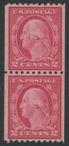 USA 487 - 2 cent Rotary Unwmk Type II coil pair - VF Mint never hinged