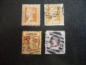 Stamps - Victoria - Scott# 169,170,172,173 - Used Part Set of 4 Stamps