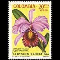 COLOMBIA 1965 - Scott# C468 Orchid-Phil.Exhib. Set of 1 LH