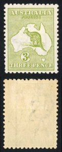 Australia SG37b 3d Olive-green Die I wmk 3rd Crown M/M (hinge remainder)