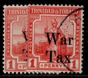 TRINIDAD & TOBAGO GV SG188 + 188b, 1d SHADE VARIETIES, FINE USED.