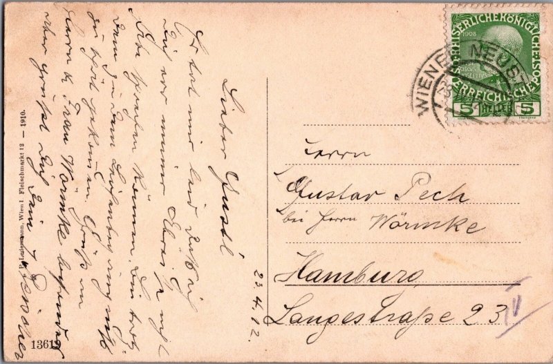 Bahngasse (Train Alley), Neustadt, Austria - Caf? Sladler c 1910 vintage ZAYIX