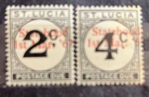 St. Lucia #J11-J12 MNH- SCV=about $95.00