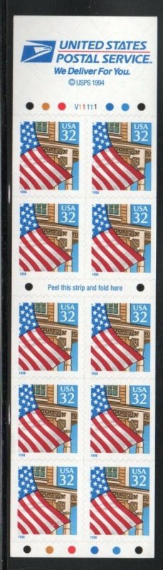 ALLY'S STAMPS US Scott #2920De 32c Flag Porch - Pane [10] MNH [BP-17c]