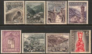 ANDORRA-SPANISH 50-57, REGULAR ISSUE. CPLT SET OF 8 MINT, NH. (323)