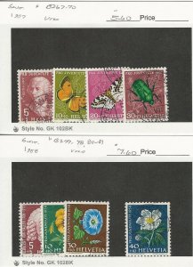 Switzerland, Postage Stamp, #B267-70, B277-8, B281-1 Used, 1957-58, JFZ