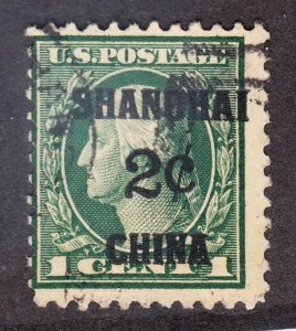 US K1 2c (1c) Shanghai Overprint Used F SCV $70