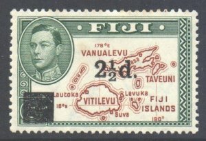 Fiji Scott 136 - SG267, 1941 George VI 2.1/2d on 2d MH*