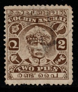 INDIA-COCHIN SG54 1936 2p BROWN USED