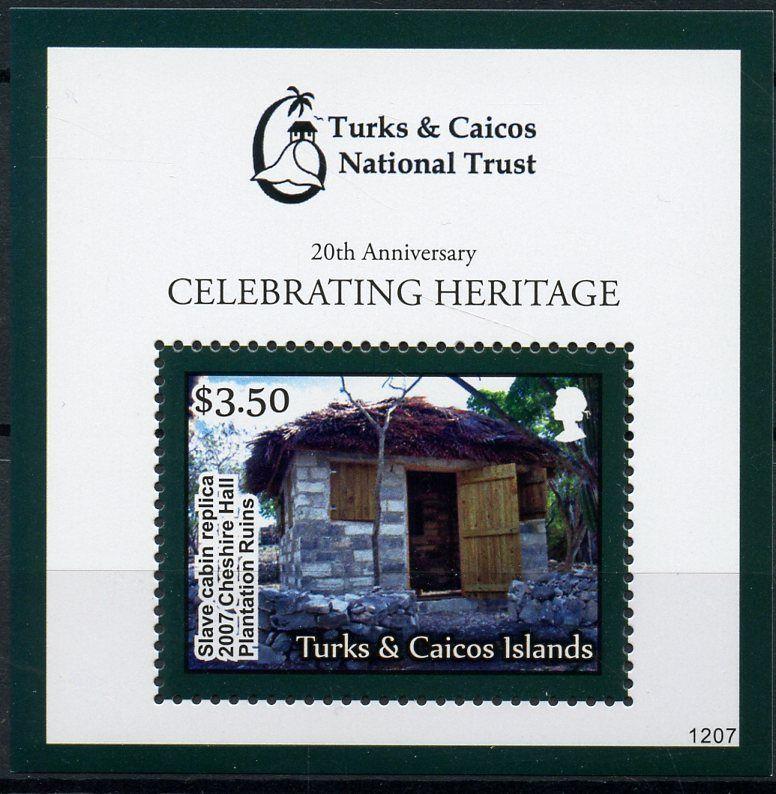 Turks & Caicos 2012 MNH National Trust 20th Anniv Slave Cabin 1v S/S Stamps