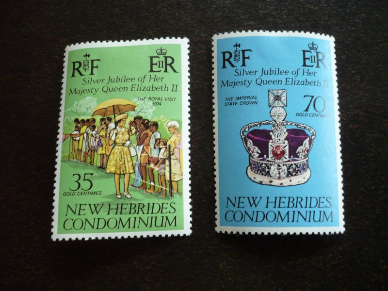 Stamps - New Hebrides (British)- Scott# 214-215 - Mint Hinged Set of 2 Stamps