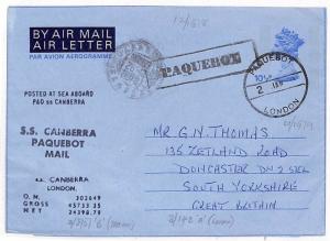 JJ260 GB SENEGAL MARITIME 1979 Air Letter PAQUEBOT SS Canberra {samwells-covers}