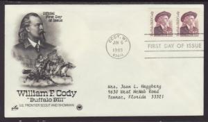 US Buffalo Bill Cody 1988 PCS Typed FDC BIN