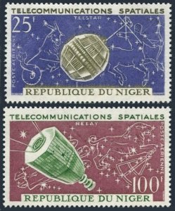 Niger C36-C37,MNH.Michel 59-60. Telstar, Capricornus; Relay satellite,Leo, 1964.