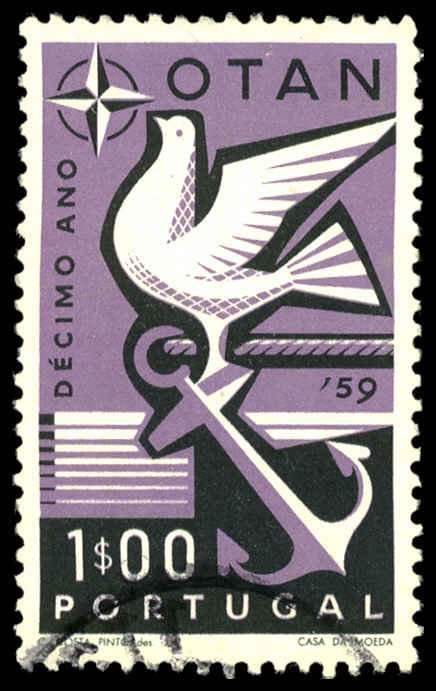 PORTUGAL Sc 846 USED - 1960 1e - Symbol of Hope and Peace