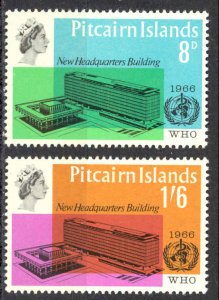 Pitcairn Islands Sc# 62-63 MNH 1966 WHO Headquarters