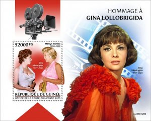 GUINEA - 2023 - Gina Lollobrigida Hommage - Perf Souv Sheet - Mint Never Hinged