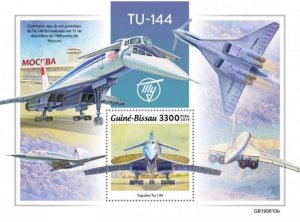 Guinea-Bissau - 2019 Tupolev Tu-144 Aircraft - Stamp Souvenir Sheet - GB190610b