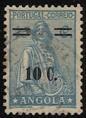 ANGOLA  Porgugese Colonies Sc 263 Used VF  10c on 45c Ceres