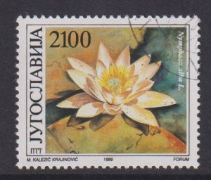 Yugoslavia   #1954  used   1989  flowers 2100d