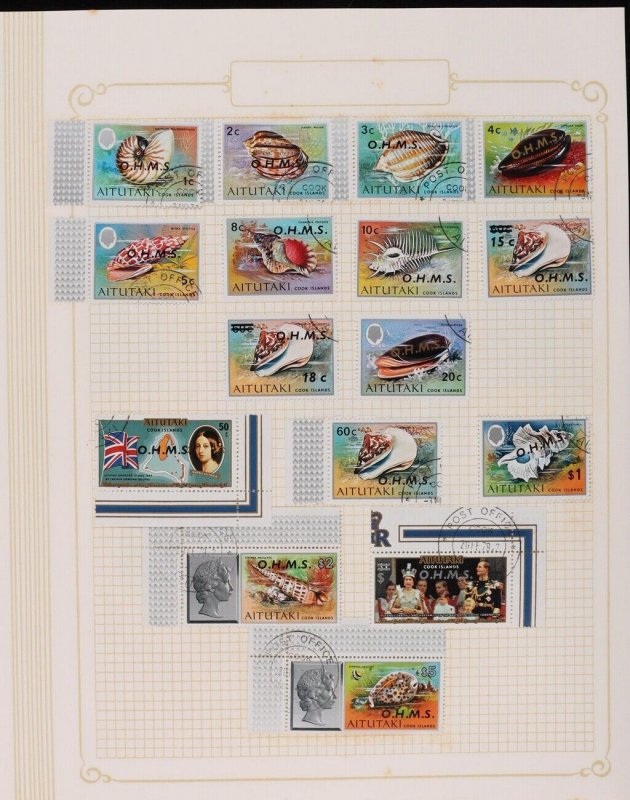 Cook Islands - Aitutaki 1972-96 collection in springback album FV NZ$1100 (100s)