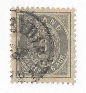 Iceland Sc #25 6aur grey  used VF