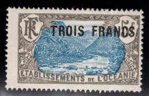 French Polynesia Scott 70 MH* 1926 Surcharge