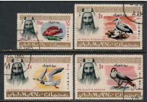 Ajman # CO1 - # CO4 , Fish & Birds , F-VF CTO / Used - I Combine S/H