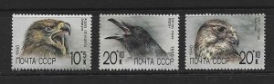 RUSSIA - 1990 ZOO RELIEF SEMI-POSTAL SET OF THREE - SCOTT B166 TO B168 - MNH