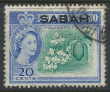 SABAH  SG 414 Used  see scan    North Borneo OPT SABAH 