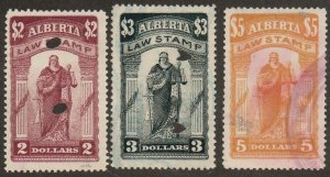 Canada Revenues Alberta Law Stamp AL24-AL26 Used