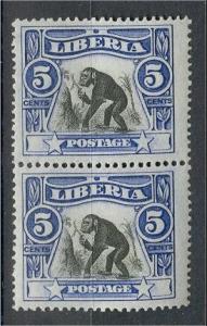 LIBERIA, CHIMPANZEE IN MINT NEVER HINGED PAIR