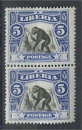 LIBERIA, CHIMPANZEE IN MINT NEVER HINGED PAIR