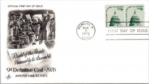 FDC 1976 SC #1616 Artcraft Cachet - Milwaukee, Wi - Pair - J1406