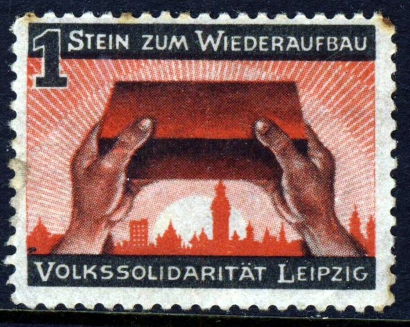 EAST GERMANY (DDR) 1947 1 Brick For Rebuilding Cinderella LEIPZIG Communist MINT