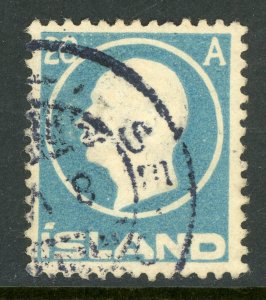 Iceland 1912 Frederik VIII 20a Pale Blue Scott # 94 VFU D31