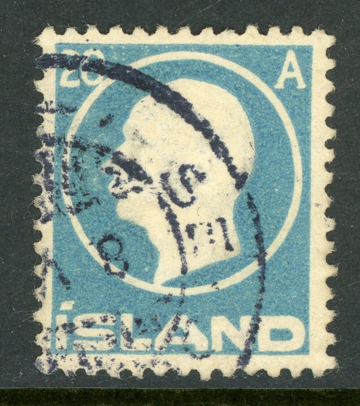 Iceland 1912 Frederik VIII 20a Pale Blue Scott # 94 VFU D31