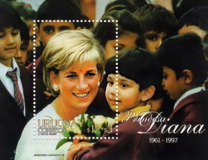 Uruguay 1998 Sc#B12  Diana Princess of Wales - Flowers Souvenir Sheet (1) MNH