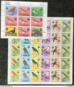 Paraguay Fauna Birds Audubon Michel 55 Euro ! Big Sh Folded In 2+Kb ** Ec152-153