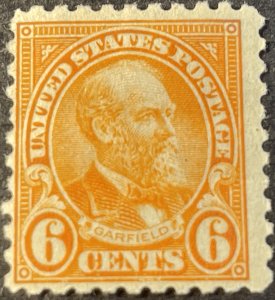 U.S. # 587-MINT/HINGED---RED/ORANGE---SINGLE---1925