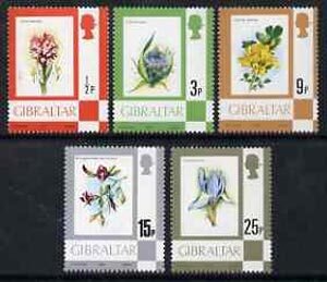 GIBRALTAR - 1977 - Flowers from Def Series - Perf 5v - Mint Never Hinged