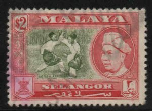 Selangor Scott 111 Used $2 Silat stamp