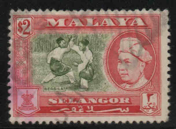 Selangor Scott 111 Used $2 Silat stamp