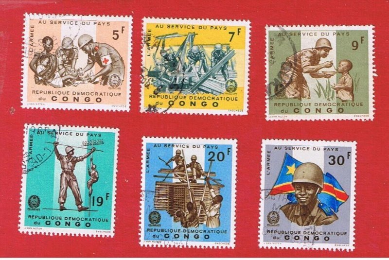 Congo DR #553-558  VF used   Army   Free S/H