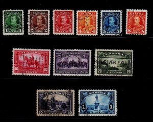 Canada Sc 217-227 1935 long stamp set stamp set used