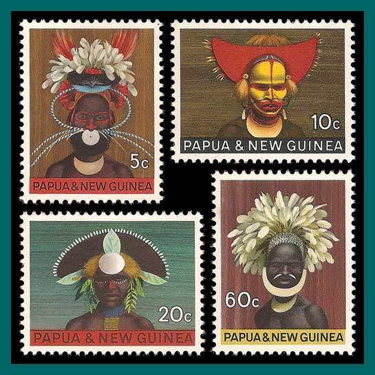 Papua New Guinea 1968 Headdresses, MNH  253-256,SG125-SG128